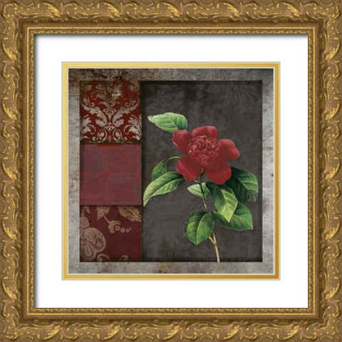 MOODY FLORAL I Gold Ornate Wood Framed Art Print with Double Matting by Greene, Taylor