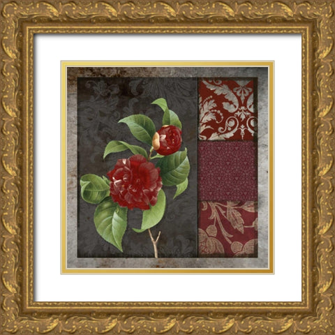 MOODY FLORAL II Gold Ornate Wood Framed Art Print with Double Matting by Greene, Taylor