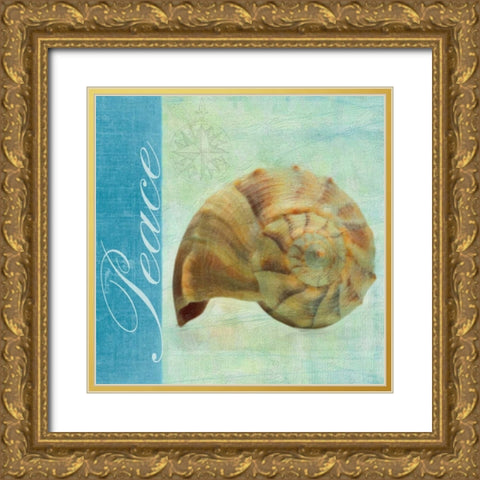 PEACE SHELL Gold Ornate Wood Framed Art Print with Double Matting by Greene, Taylor