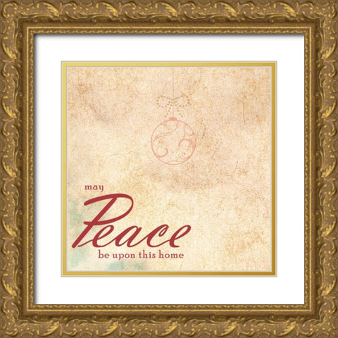 PEACE Gold Ornate Wood Framed Art Print with Double Matting by Greene, Taylor
