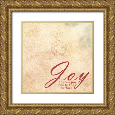 JOY Gold Ornate Wood Framed Art Print with Double Matting by Greene, Taylor