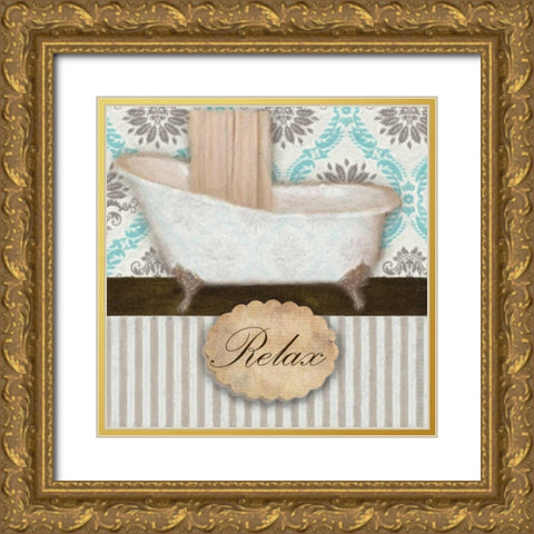 RELAX TUB Gold Ornate Wood Framed Art Print with Double Matting by Greene, Taylor