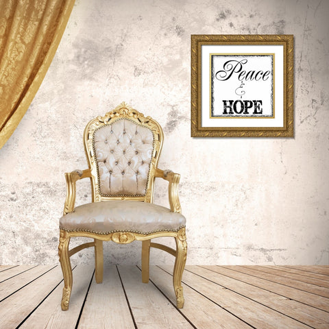 PEACE AND HOPE Gold Ornate Wood Framed Art Print with Double Matting by Greene, Taylor