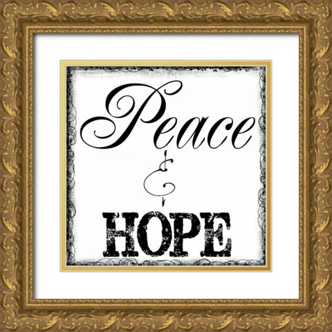 PEACE AND HOPE Gold Ornate Wood Framed Art Print with Double Matting by Greene, Taylor
