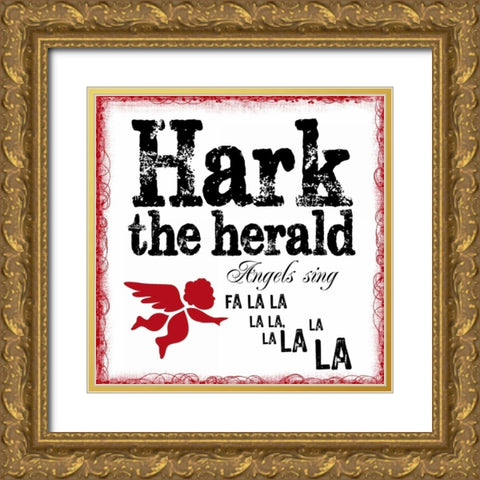 HARK THE HERALD Gold Ornate Wood Framed Art Print with Double Matting by Greene, Taylor