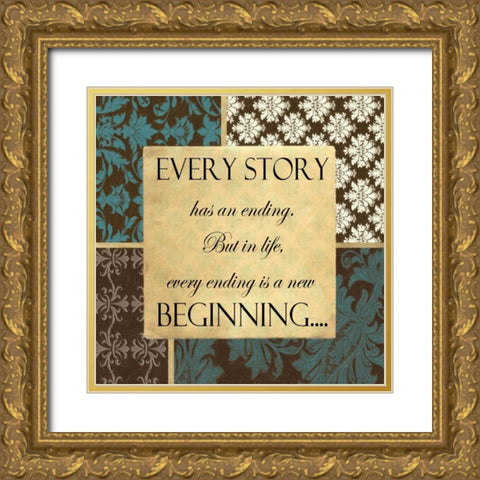 Every Story A Gold Ornate Wood Framed Art Print with Double Matting by Greene, Taylor