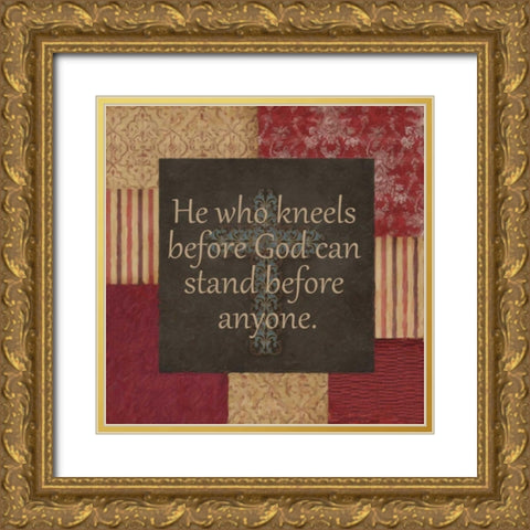 HE WHO KNEELS Gold Ornate Wood Framed Art Print with Double Matting by Greene, Taylor