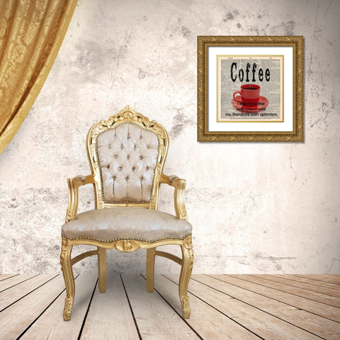COFFEE CUP Gold Ornate Wood Framed Art Print with Double Matting by Greene, Taylor