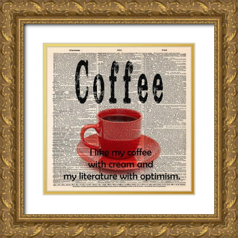 COFFEE CUP Gold Ornate Wood Framed Art Print with Double Matting by Greene, Taylor