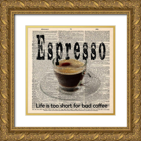 ESPRESSO Gold Ornate Wood Framed Art Print with Double Matting by Greene, Taylor