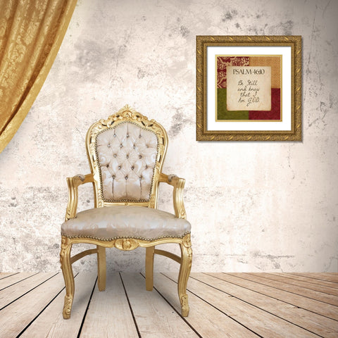 Psalm 46 Gold Ornate Wood Framed Art Print with Double Matting by Greene, Taylor