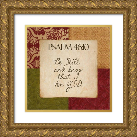 Psalm 46 Gold Ornate Wood Framed Art Print with Double Matting by Greene, Taylor