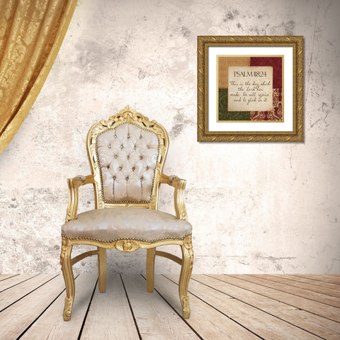 Psalm 118 C Gold Ornate Wood Framed Art Print with Double Matting by Greene, Taylor