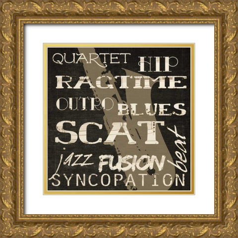 RAGTIME SILHOUETTE Gold Ornate Wood Framed Art Print with Double Matting by Greene, Taylor