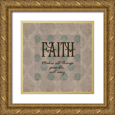 Faith Gold Ornate Wood Framed Art Print with Double Matting by Greene, Taylor