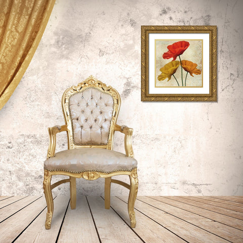 POPPY II Gold Ornate Wood Framed Art Print with Double Matting by Greene, Taylor
