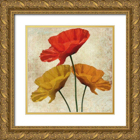 POPPY II Gold Ornate Wood Framed Art Print with Double Matting by Greene, Taylor