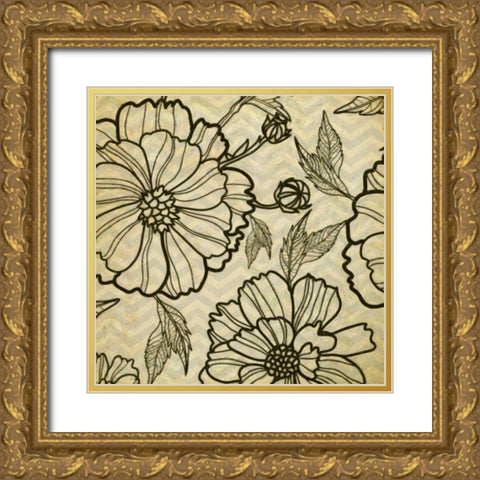 Floral Pattern I Gold Ornate Wood Framed Art Print with Double Matting by Greene, Taylor