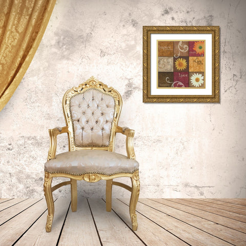 Spice 9 Patch Gold Ornate Wood Framed Art Print with Double Matting by Greene, Taylor