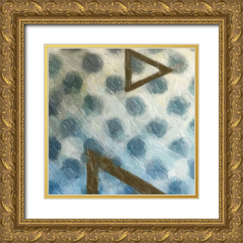 ABSTRACT TRIAD I Gold Ornate Wood Framed Art Print with Double Matting by Greene, Taylor