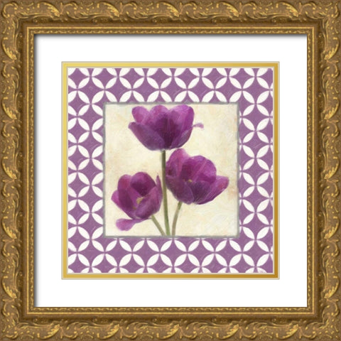 MOROCCAN PLUM FLORAL 3 Gold Ornate Wood Framed Art Print with Double Matting by Greene, Taylor
