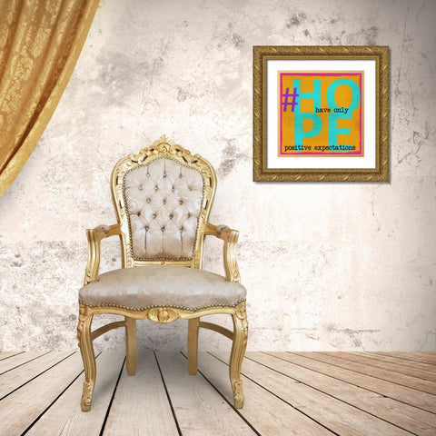 HOPE Gold Ornate Wood Framed Art Print with Double Matting by Greene, Taylor