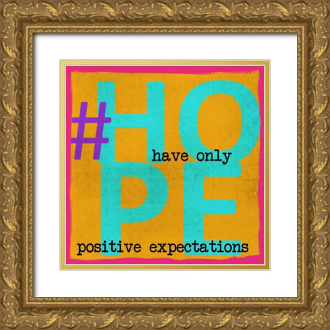 HOPE Gold Ornate Wood Framed Art Print with Double Matting by Greene, Taylor