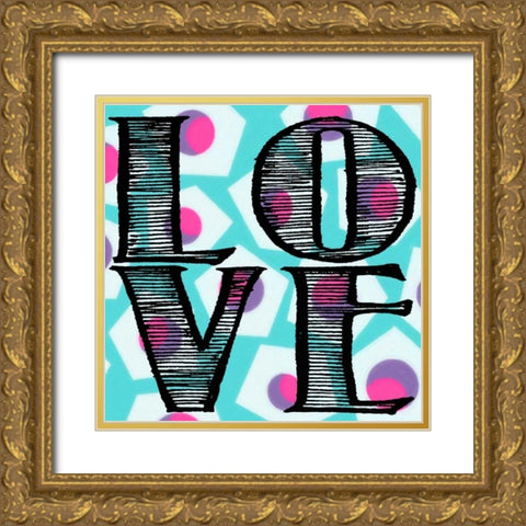 LOVE Gold Ornate Wood Framed Art Print with Double Matting by Greene, Taylor