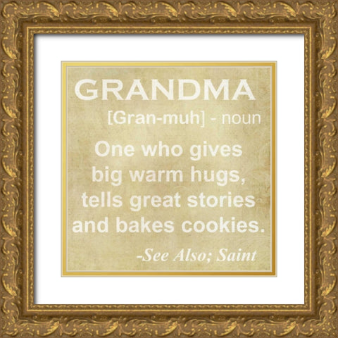 GRANDMA DEFINITION Gold Ornate Wood Framed Art Print with Double Matting by Greene, Taylor
