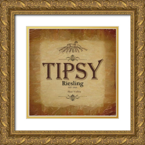 TIPSY BORDER Gold Ornate Wood Framed Art Print with Double Matting by Greene, Taylor