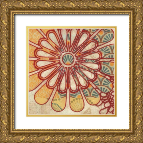 FLORA TRANCE I Gold Ornate Wood Framed Art Print with Double Matting by Greene, Taylor