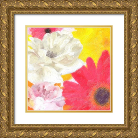 COLORFUL BLOOMS Gold Ornate Wood Framed Art Print with Double Matting by Greene, Taylor