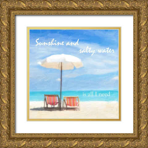 SUNSHINE AND SALTY WATER Gold Ornate Wood Framed Art Print with Double Matting by Greene, Taylor