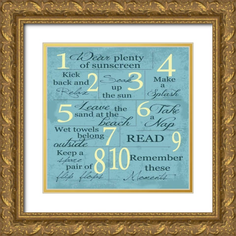 BLUE SUMMER RULES 2 Gold Ornate Wood Framed Art Print with Double Matting by Greene, Taylor