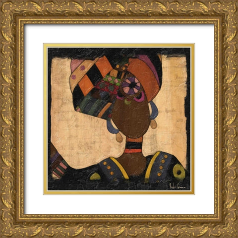 ETHNIC ELEGANCE I Gold Ornate Wood Framed Art Print with Double Matting by Greene, Taylor