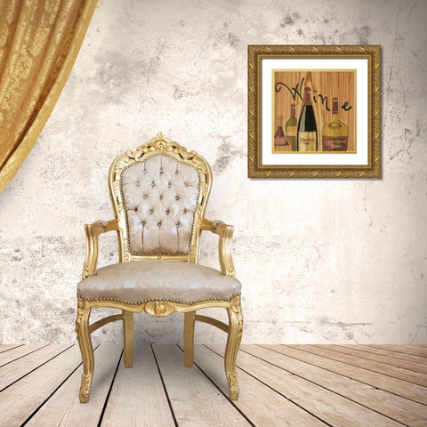 WINE 2 Gold Ornate Wood Framed Art Print with Double Matting by Greene, Taylor