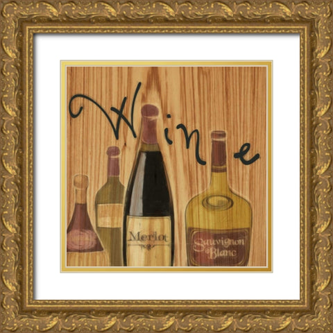 WINE 2 Gold Ornate Wood Framed Art Print with Double Matting by Greene, Taylor