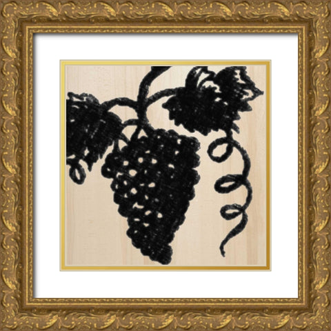 Grapes Gold Ornate Wood Framed Art Print with Double Matting by Greene, Taylor