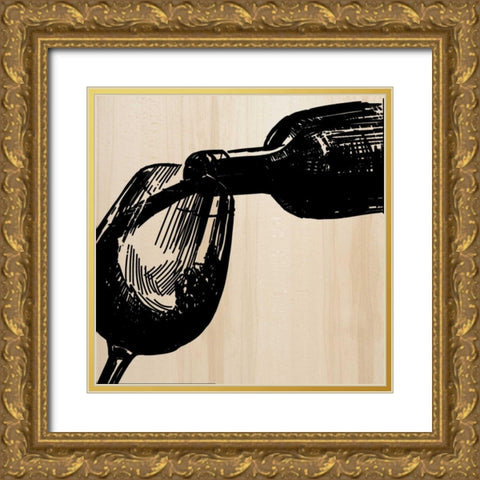 Pour Gold Ornate Wood Framed Art Print with Double Matting by Greene, Taylor