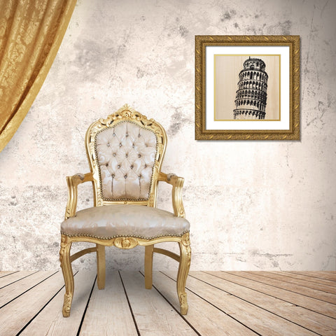 Pisa Gold Ornate Wood Framed Art Print with Double Matting by Greene, Taylor