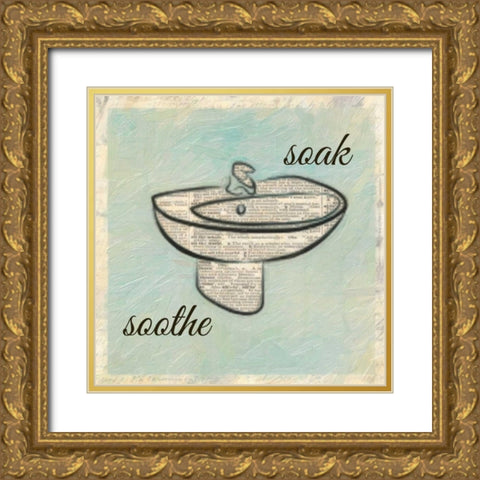 Soak Soothe Gold Ornate Wood Framed Art Print with Double Matting by Greene, Taylor