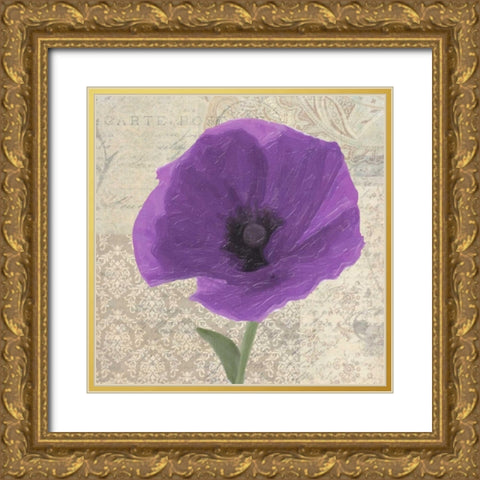 PLUM POPPY I Gold Ornate Wood Framed Art Print with Double Matting by Greene, Taylor