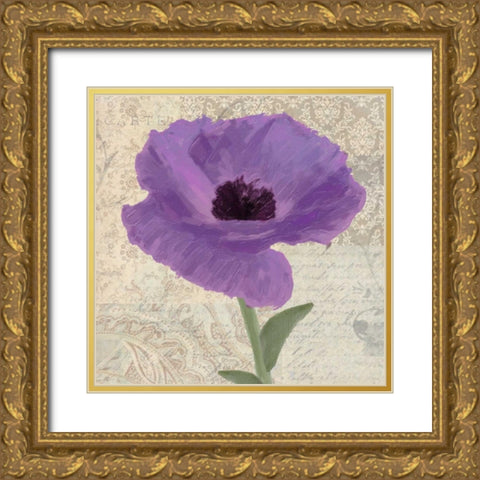 PLUM POPPY II Gold Ornate Wood Framed Art Print with Double Matting by Greene, Taylor