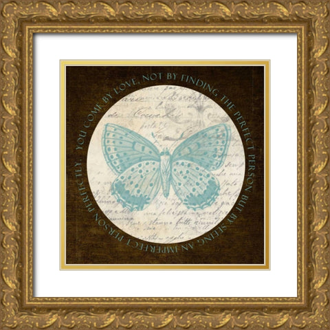 Love Butterfly Gold Ornate Wood Framed Art Print with Double Matting by Greene, Taylor