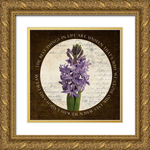 Best Things Flower Gold Ornate Wood Framed Art Print with Double Matting by Greene, Taylor