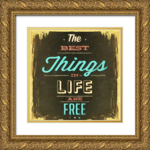 Best Things In Life Gold Ornate Wood Framed Art Print with Double Matting by Greene, Taylor