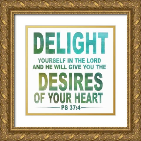 Delight Gold Ornate Wood Framed Art Print with Double Matting by Greene, Taylor