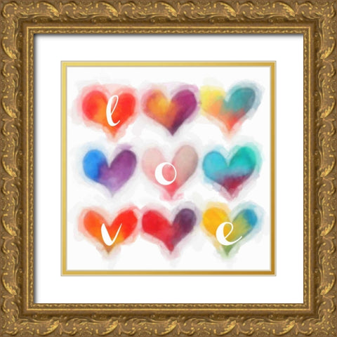 Heart Love Gold Ornate Wood Framed Art Print with Double Matting by Greene, Taylor
