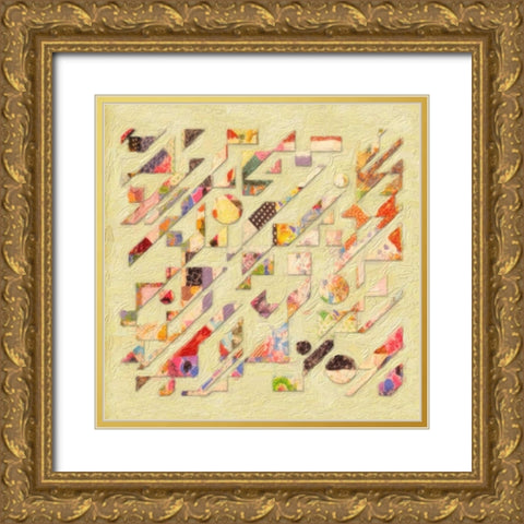 Abstract Quilt I Gold Ornate Wood Framed Art Print with Double Matting by Greene, Taylor