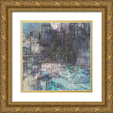 City Madness I Gold Ornate Wood Framed Art Print with Double Matting by Greene, Taylor